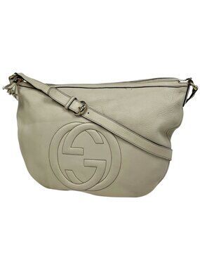 Gucci Soho Shoulder Bag Interlocking Leather Ivory